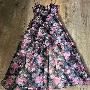 Lulu's Elegant Black Dress high low party dress